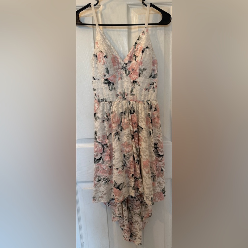 Lily Rose Lace Midi Dress - Pink and Black Floral